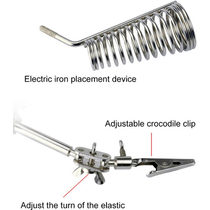 ELECTROPRIME 90mm Diameter 5X Multifunction Spring Iron Stand with Magnifying Glass