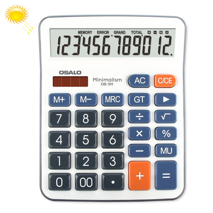 ELECTROPRIME OSALO OS-5M 12 Digits Desktop Calculator Solar Energy Dual Power Calculator