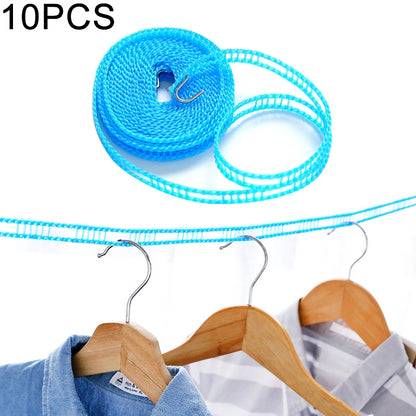 ELECTROPRIME 10 PCS Windproof Clotheslines Ropes for Outdoor Indoor Home Travel Camping Laundry Drying Use, Length: 3m, Random Color Delivery