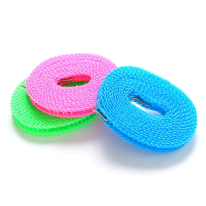 ELECTROPRIME 10 PCS Windproof Clotheslines Ropes for Outdoor Indoor Home Travel Camping Laundry Drying Use, Length: 3m, Random Color Delivery