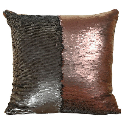 ELECTROPRIME DIY Two Tone Glitter Sequins Throw Pillow Case Reversible Sequin Magical Color Changing Pillow Cover, Size: 40*40cm(Coffee+Black)