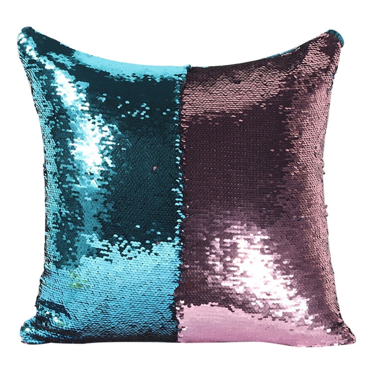 ELECTROPRIME DIY Two Tone Glitter Sequins Throw Pillow Case Reversible Sequin Magical Color Changing Pillow Cover, Size: 40*40cm(Blue+Pink)