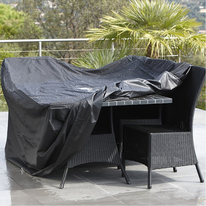 ELECTROPRIME Anti-UV Waterproof Dust-proof 210D Oxford Cloth Folding Table Chairs Protective Cover Outdoor Furniture Set Cover, Size: 242*162*100cm(Black)