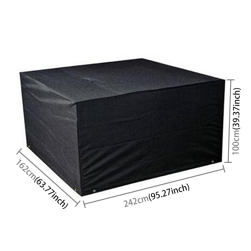 ELECTROPRIME Anti-UV Waterproof Dust-proof 210D Oxford Cloth Folding Table Chairs Protective Cover Outdoor Furniture Set Cover, Size: 242*162*100cm(Black)