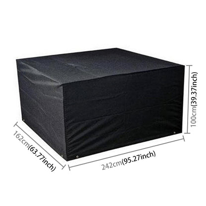 ELECTROPRIME Anti-UV Waterproof Dust-proof 210D Oxford Cloth Folding Table Chairs Protective Cover Outdoor Furniture Set Cover, Size: 242*162*100cm(Black)