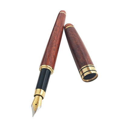 ELECTROPRIME School Office Extra Fine 0.7mm Nib Transparent Piston Wooden Fountain Ink Pen