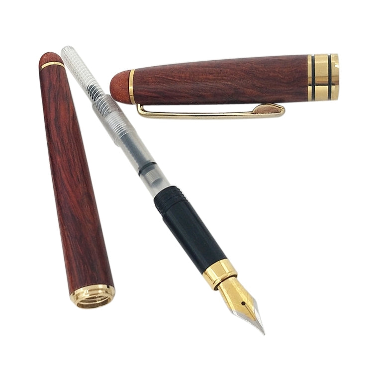 ELECTROPRIME School Office Extra Fine 0.7mm Nib Transparent Piston Wooden Fountain Ink Pen