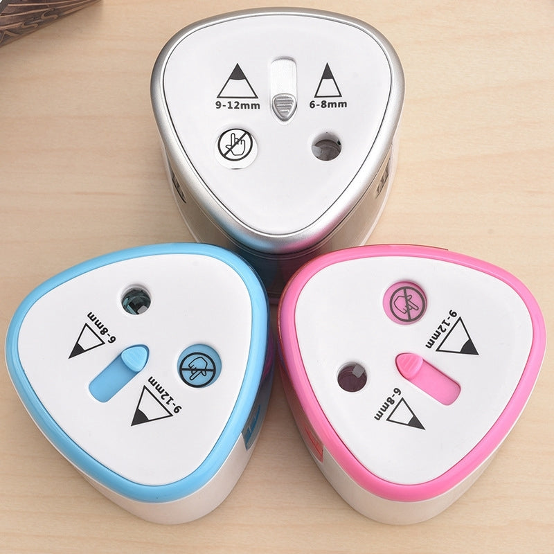 ELECTROPRIME Office School Stationery Battery Operated Dual Slots Electric Colored Pencil Sharpener, Random Color Delivery