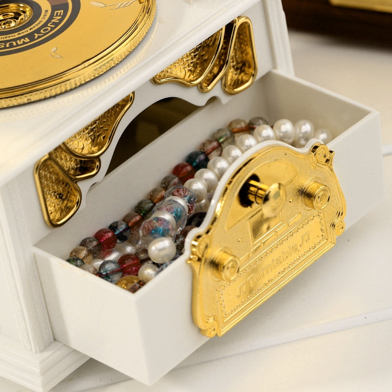 ELECTROPRIME Retro Phonograph Style Jewelry Sky City Music Box Home Decoration, Random Color Delivery