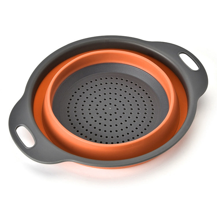 ELECTROPRIME Creative Folding Vegetables Fruits Storage Basket Organizer Drain Basket, L, Size: 29.5*23.5*10cm(Orange)