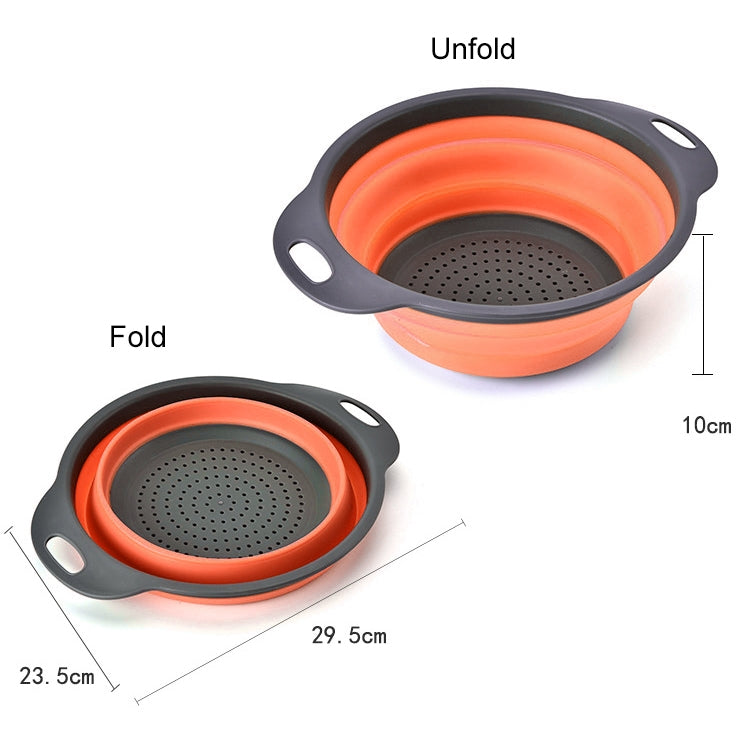 ELECTROPRIME Creative Folding Vegetables Fruits Storage Basket Organizer Drain Basket, L, Size: 29.5*23.5*10cm(Orange)