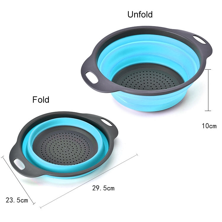 ELECTROPRIME Creative Folding Vegetables Fruits Storage Basket Organizer Drain Basket, L, Size: 29.5*23.5*10cm (Blue)
