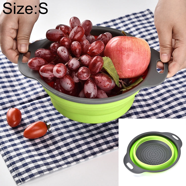 ELECTROPRIME Creative Folding Vegetables Fruits Storage Basket Organizer Drain Basket, S, Size: 24.5*20*9cm (Green)