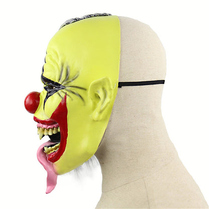 ELECTROPRIME Halloween Festival Party Latex Green Face Clown Frightened Mask, with Hair