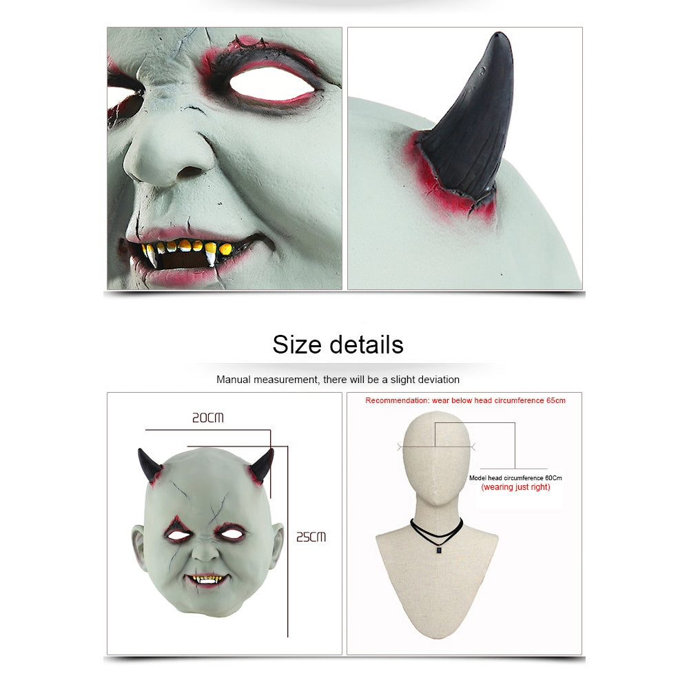 ELECTROPRIME Halloween Festival Party Latex Devil Vampire Frightened Mask Headgear