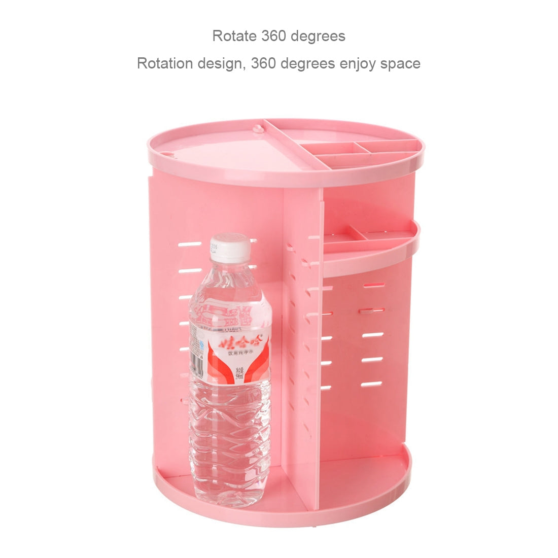 ELECTROPRIME 360 Degrees Rotate Functional Cosmetics Container Makeup Organizer Eco-friendly Storage Box, Size: 23 x 31cm(Pink)
