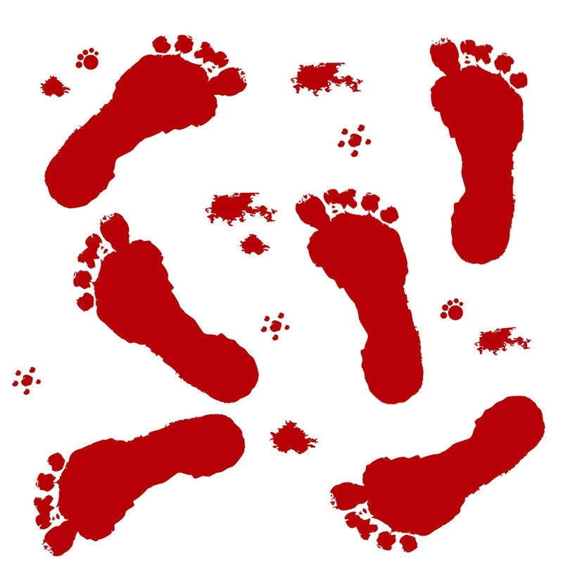 ELECTROPRIME Halloween Decorations PVC Creative Blood Handprints and Footprints Wall Stickers Window Stickers, Random Style Delivery