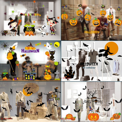 ELECTROPRIME Halloween Decorations PVC Personalized DIY Glass Electrostatic Stickers, Random Style Delivery