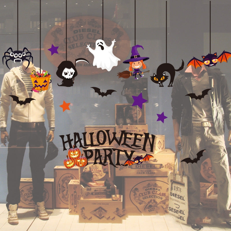 ELECTROPRIME Halloween Decorations PVC Personalized DIY Glass Electrostatic Stickers, Random Style Delivery