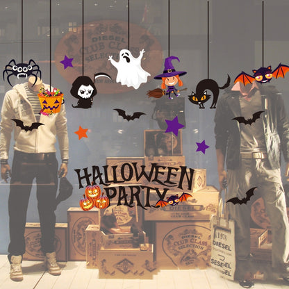 ELECTROPRIME Halloween Decorations PVC Personalized DIY Glass Electrostatic Stickers, Random Style Delivery