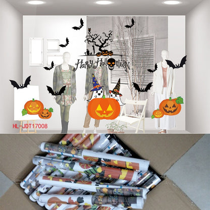 ELECTROPRIME Halloween Decorations PVC Personalized DIY Glass Electrostatic Stickers, Random Style Delivery