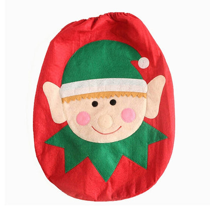 ELECTROPRIME Fancy Christmas Decoration Santa Elf Toilet Lid Cover, Size: 44 x 35cm