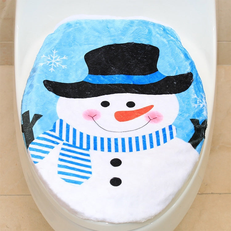 ELECTROPRIME Fancy Christmas Decoration Hat Snowman Toilet Lid Cover, Size: 48 x 43cm