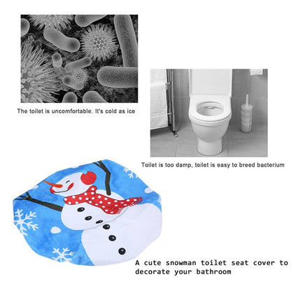 ELECTROPRIME Fancy Christmas Decoration Hat Snowman Toilet Lid Cover, Size: 48 x 43cm