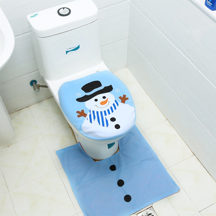 ELECTROPRIME Fancy Christmas Decoration Hat Snowman Toilet Lid Cover, Size: 48 x 43cm