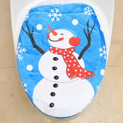 ELECTROPRIME Fancy Christmas Decoration Tree Branch Snowman Toilet Lid Cover, Size: 48 x 43cm