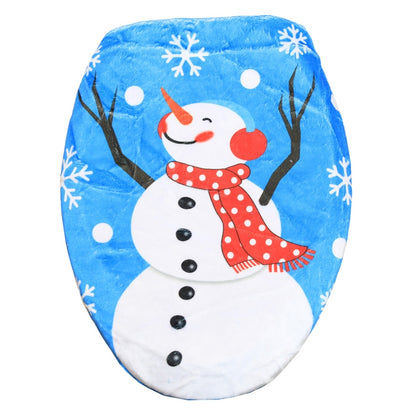 ELECTROPRIME Fancy Christmas Decoration Tree Branch Snowman Toilet Lid Cover, Size: 48 x 43cm