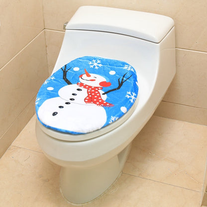 ELECTROPRIME Fancy Christmas Decoration Tree Branch Snowman Toilet Lid Cover, Size: 48 x 43cm