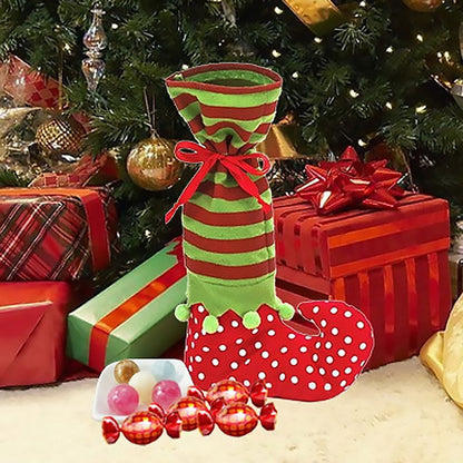 ELECTROPRIME Dot Pattern Sock Christmas Dinner Table Decoration Candy Bag