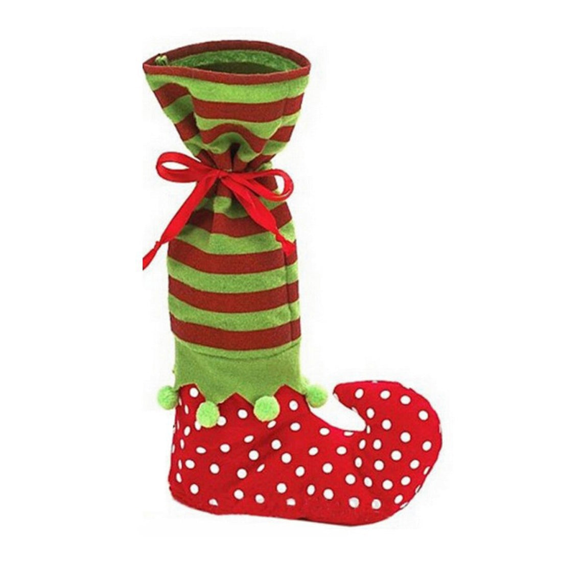 ELECTROPRIME Dot Pattern Sock Christmas Dinner Table Decoration Candy Bag