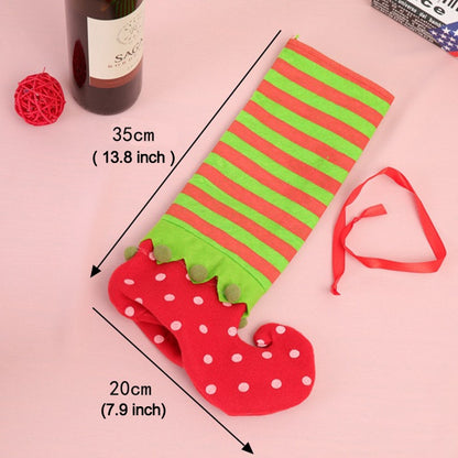 ELECTROPRIME Dot Pattern Sock Christmas Dinner Table Decoration Candy Bag