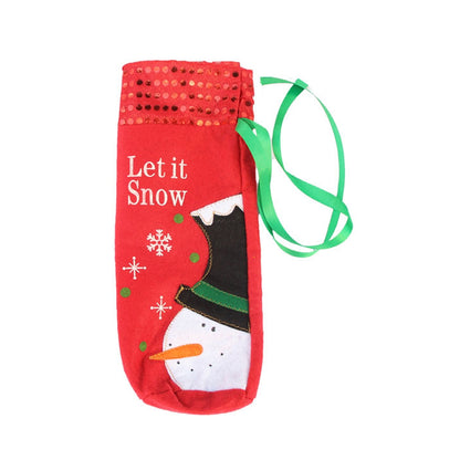 ELECTROPRIME Snowman Christmas Dinner Table Decoration Champagne Wine Bottle Bag