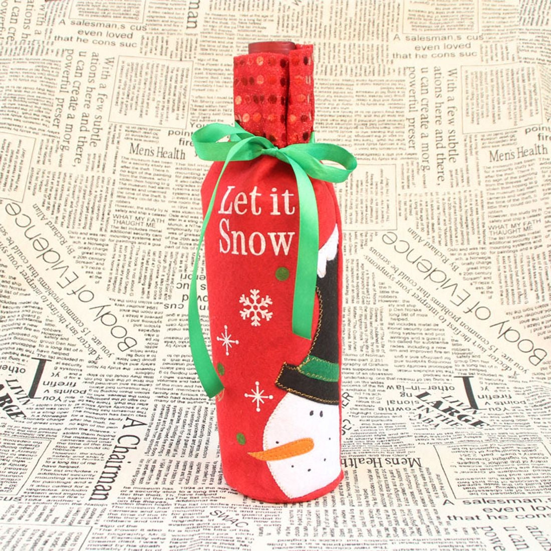 ELECTROPRIME Snowman Christmas Dinner Table Decoration Champagne Wine Bottle Bag