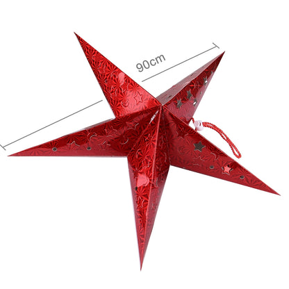 ELECTROPRIME 30cm Diagonal (Full Extended) Christmas Decoration 3D Holographic Paper Pentagram, Random Color Delivery