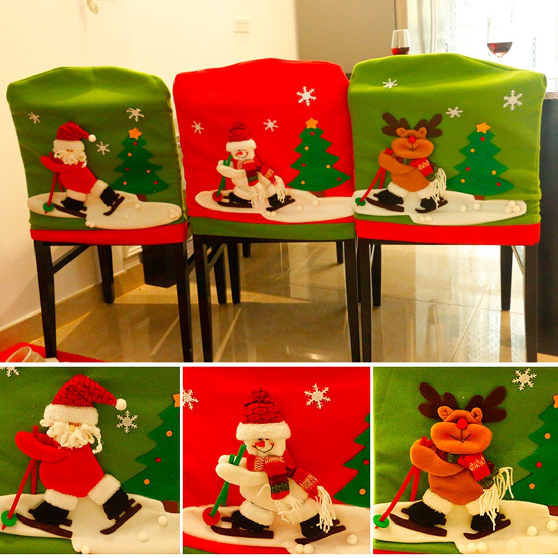 ELECTROPRIME Christmas Dinner Table Decoration New Style Christmas Chair Cover