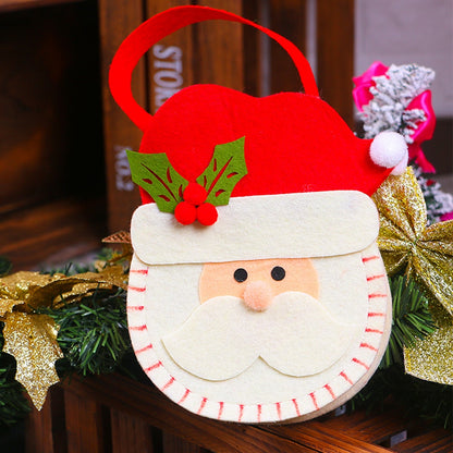ELECTROPRIME Creative Cartoon New Style Christmas Decoration Santa Gift Bag, Non-woven Fabric Apple Gifts Handbags (Santa Pattern)