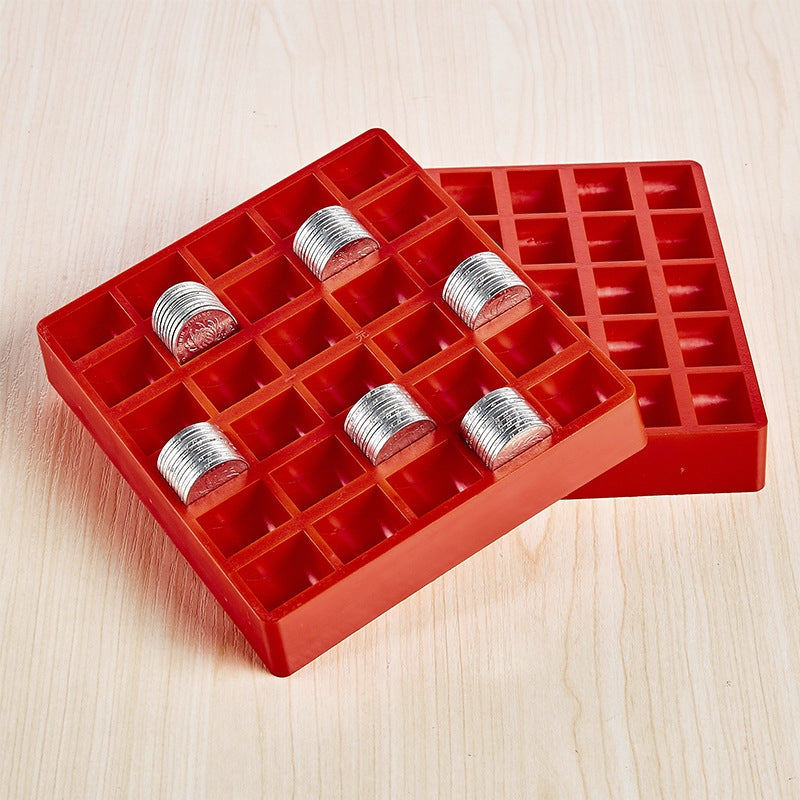 ELECTROPRIME 300 PCS Overlap Coins Game Coin Plastic Storage Box(Red)