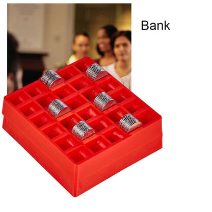 ELECTROPRIME 300 PCS Overlap Coins Game Coin Plastic Storage Box(Red)