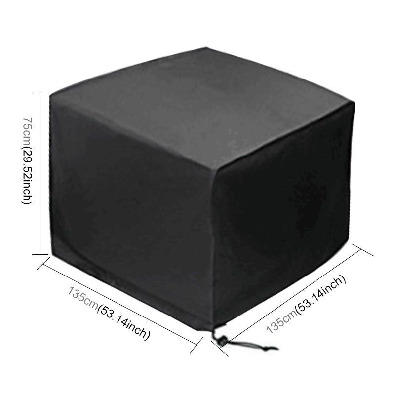 ELECTROPRIME Outdoor Anti-UV Waterproof Dust-proof 210D Oxford Cloth Folding Table Chairs Protective Bag Furniture Set Cover, Size: 135x135x75cm(Black)