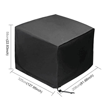 ELECTROPRIME Outdoor Anti-UV Waterproof Dust-proof 210D Oxford Cloth Folding Table Chairs Protective Bag Furniture Set Cover, Size: 325x208x58cm(Black)