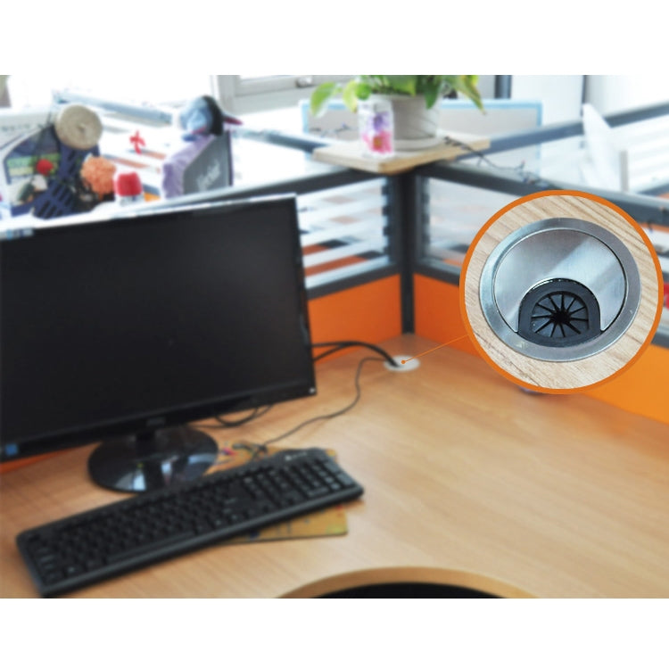 ELECTROPRIME 10 PCS Desk Computer Desktop Plastic Round Threading Box Hole Cover, Hole Diameter: 50mm