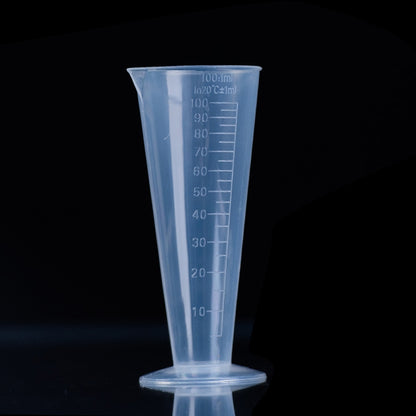 ELECTROPRIME 10 PCS 100ml Food Grade PP Plastic Flask Digital Cone Measuring Cup Cylinder Scale Measure Glass Lab Laboratory Tools(Transparent)