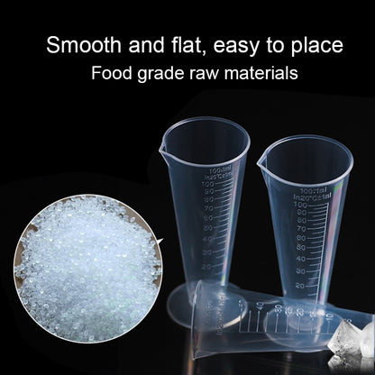 ELECTROPRIME 10 PCS 100ml Food Grade PP Plastic Flask Digital Cone Measuring Cup Cylinder Scale Measure Glass Lab Laboratory Tools(Transparent)