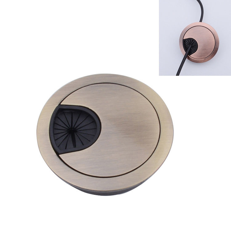ELECTROPRIME Desk Computer Desktop Zinc Alloy Round Threading Box Hole Cover, Hole Diameter: 80mm (Green Bronze)