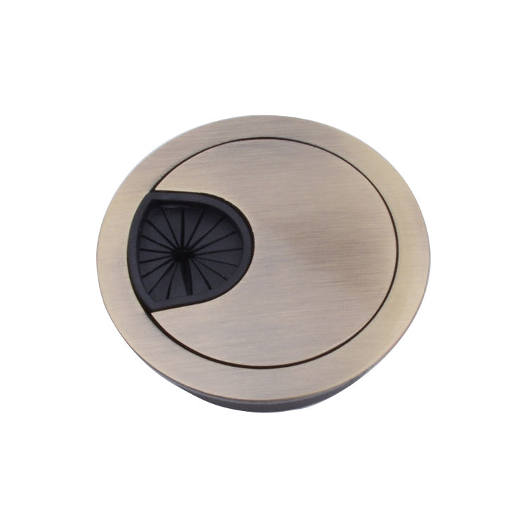 ELECTROPRIME Desk Computer Desktop Zinc Alloy Round Threading Box Hole Cover, Hole Diameter: 80mm (Green Bronze)