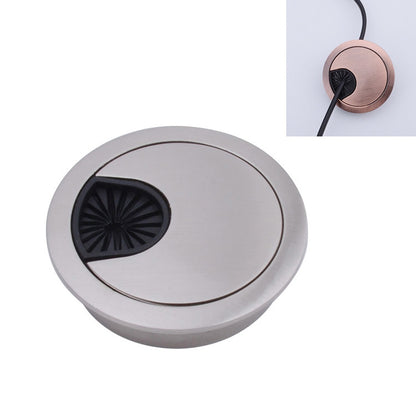 ELECTROPRIME Desk Computer Desktop Zinc Alloy Round Threading Box Hole Cover, Hole Diameter: 80mm  (Brushed Steel)